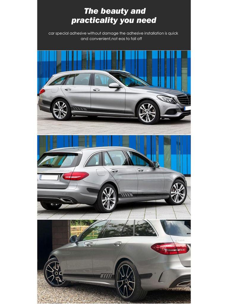 Mercedes-Benz C-klass Kombi S205 Kaross Sidokjol & Huv Dekorativa Klistermärken