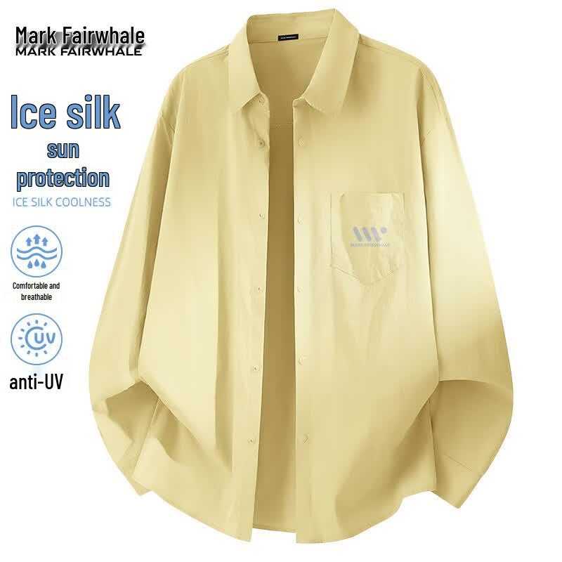 Mark Fairwhale Men s Ice Silk Long Sleeve Casual Shirt L