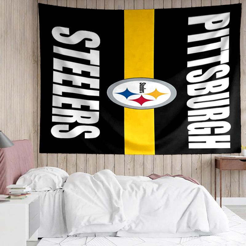 Pittsburgh Steelers Logo Tapestry Accessories Playroom Tapestry, for Bedroom,Livingroom, dormitory Room Wall Decor Fan Birthday Gifts