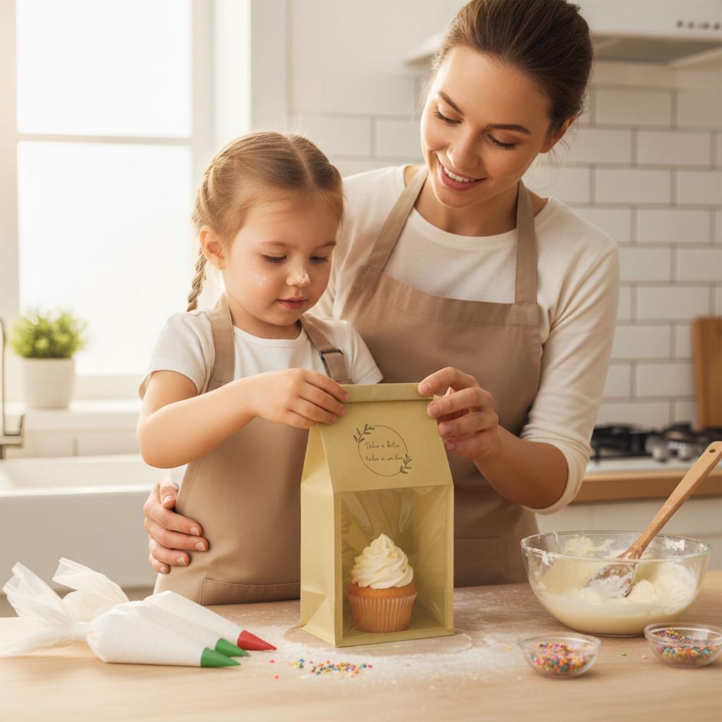 Kraft Cookie Packaging Bags Paper Small Baked Goods Packaging Paper Kraft Paper Cookie Bags