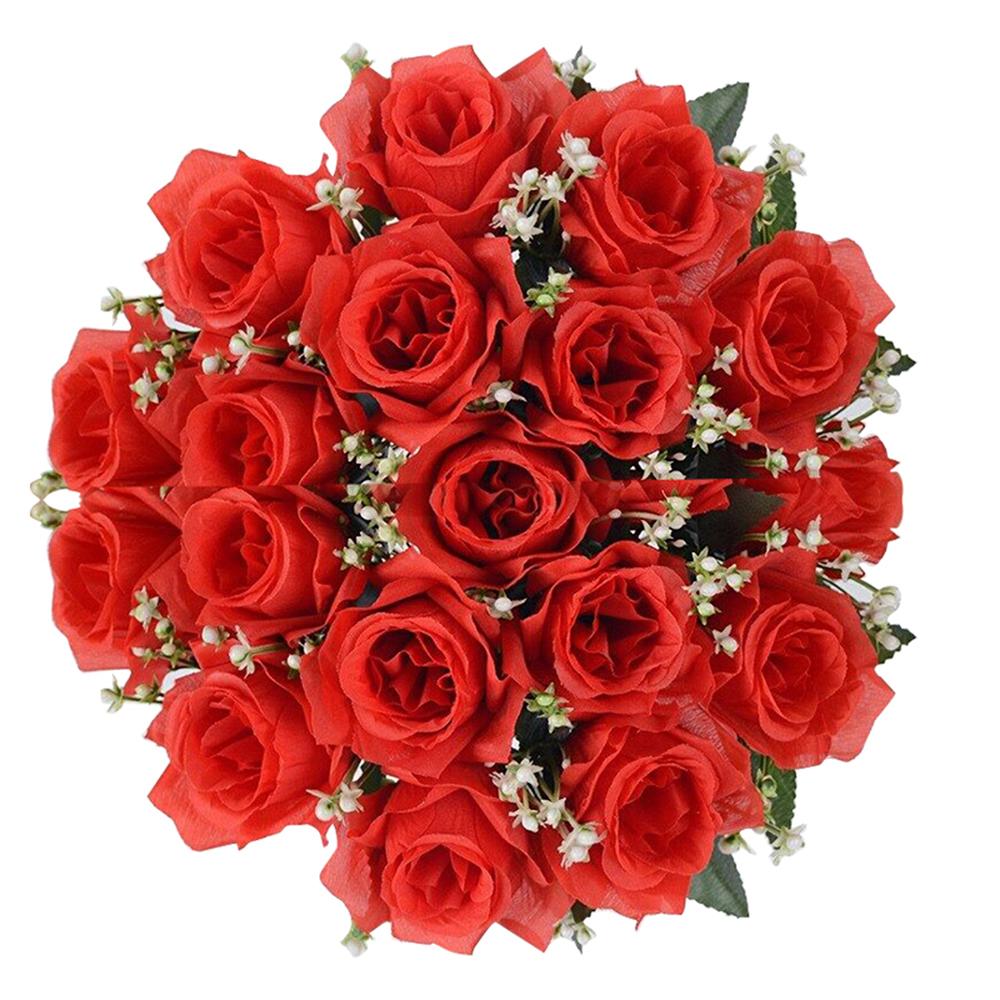 

18 головок шелковых роз искусственные цветы искусственный букет украшение стола для вечеринки желтые красные розовые розы свадебный цветок невесты