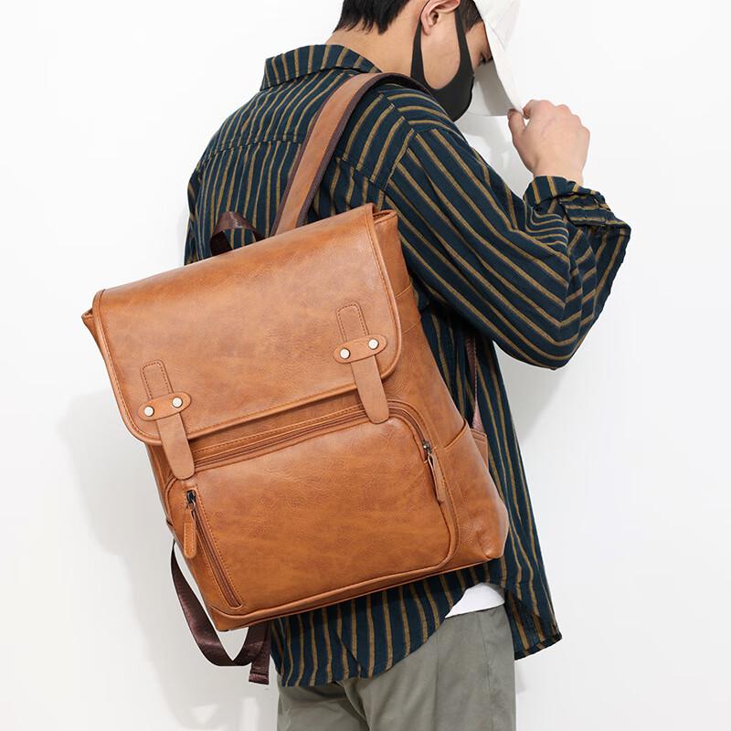 Walnut Heim Men's Vintage Soft Leather Backpack
