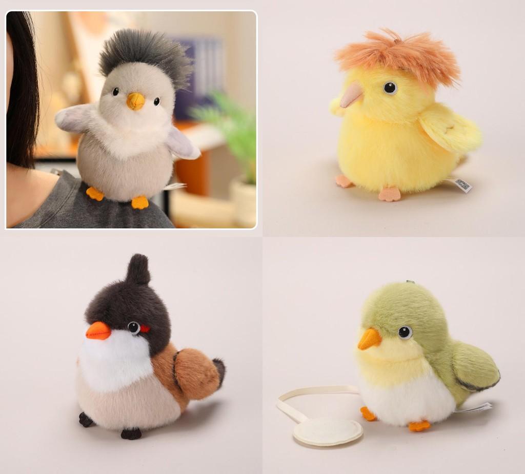 Simulated Island Canary White Eye Red Whiskered Bulbul Plush Toy Doll For Animal Lover Gift
