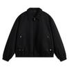 Li Ning Sports Fashion Series Solid Color Polo Collar Long Sleeve Zipper American Vintage Casual Versatile Jacket Unisex Jacket Black AJDU321-2