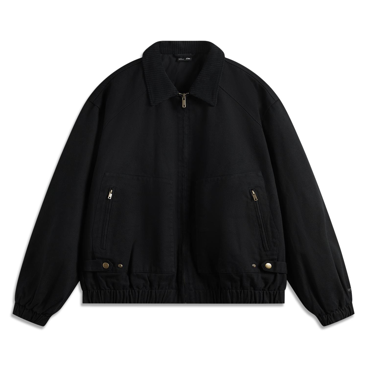 Li-Ning Sport Life Cotton Woven Lapel Windproof Jacket Black Unisex AJDU321-2 XS