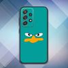 Phone Case For Samsung S 25,24,23,22,30,21,10,9,Ultra,Plus,Lite,FE,4,5 G Soft P-Perry Cartoon Platypus Black Case