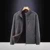 Mens Fleece Jacket Winter Thick Warm Stand Collar Outdoor Casual Zipper Front Loose Fit
