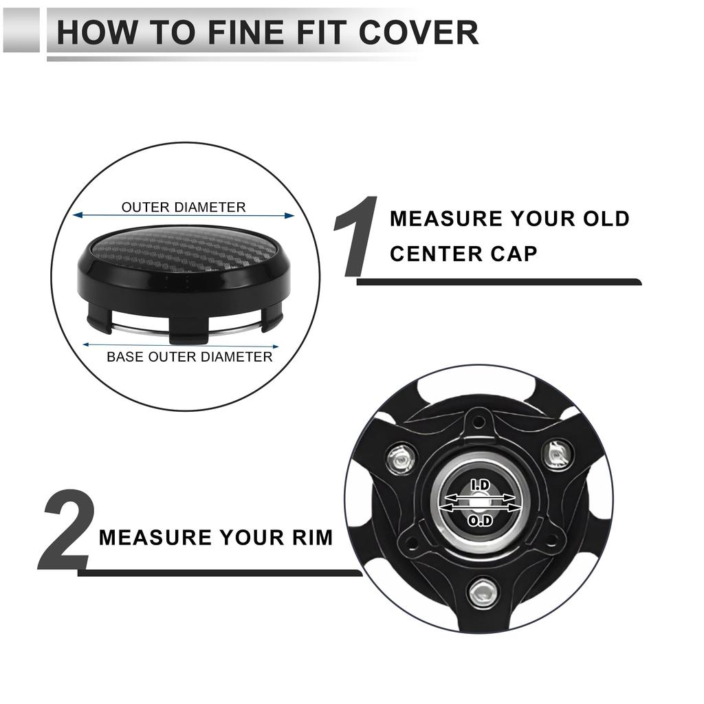 ACROPIX 4pcs Wheel Center Cap Hub Cap Rim Center Cap 61.5mm 66mm Wheel Cap