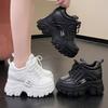 Platform Heel Heightening Shoes for Ladies Spring and Autumn Fashion Lace-up Sports Casual Shoes