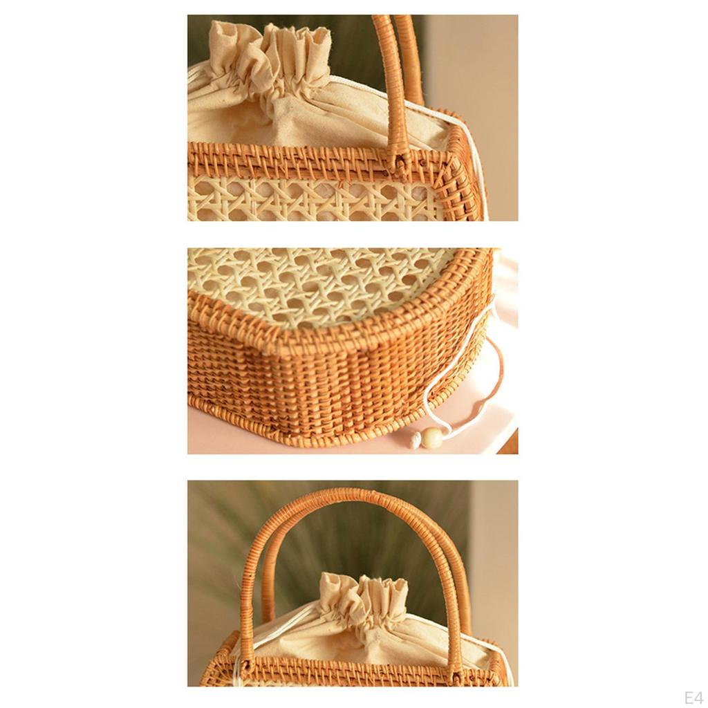Purse for Women, woven Wicker Handbag, Retro Straw Tote Bag