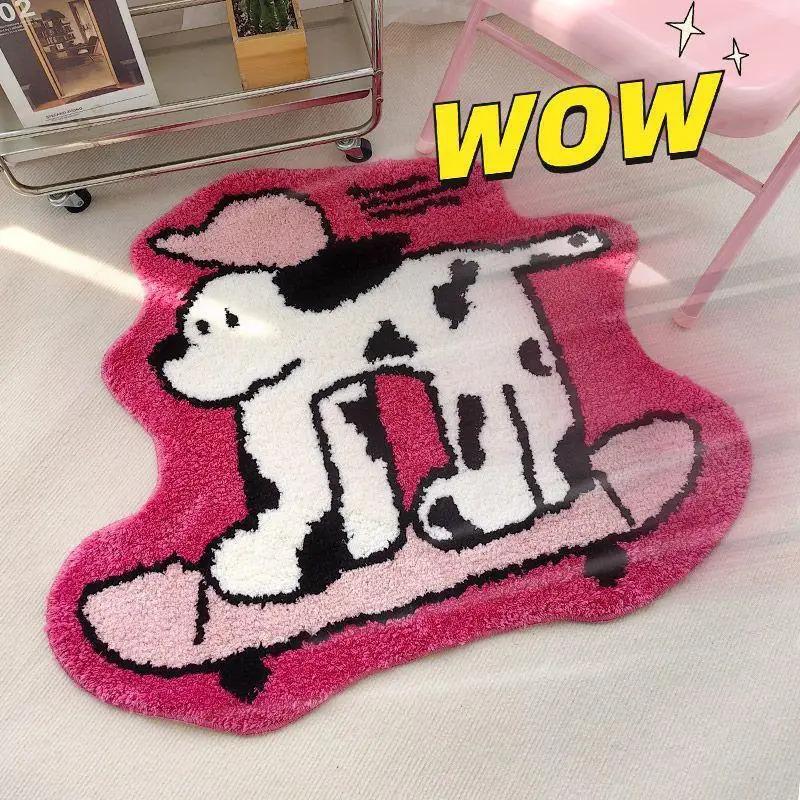 Imitation Cashmere Carpet Cute Cartoon Shaped Living Room Bedroom Decorative Thickened Non-Slip Bedside Rug Home Decor