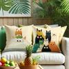 4Pcs Cute Cartoon Cat Design Digital Printing Pillow Cover Short Plush Suitable Living Rooms Bedrooms Sofas Throw Cushion Cover