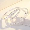 Vintage Wukong Tight Hoop Golden Cudgel Unisex Silver Plated Solid Open Bangle Bracelet