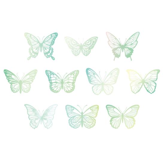 20 Pcs Hollow Carving Butterfly Stickers Decorations 3D Dazzling Mirror Metallic Butterflies Decals for Scrapbooks Junk Journal Supplies