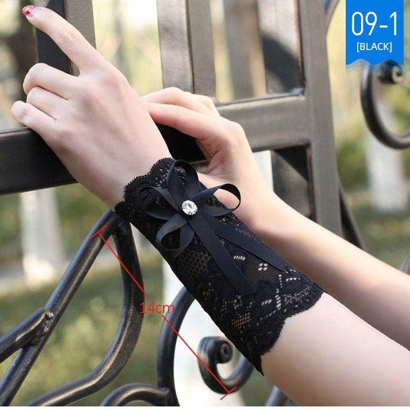 

Scar Covering Female Lace Half Finger Arm Sleeve Bows Section 09-1 (one) All yards