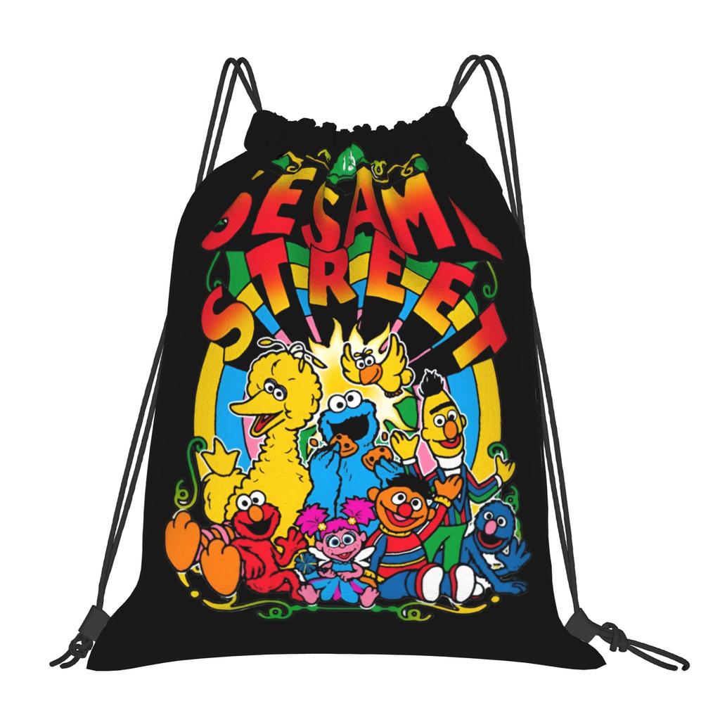Custom Cookie Monster Drawstring Bag Women Men Lightweight Cartoon Sports Gym Storage Backpack