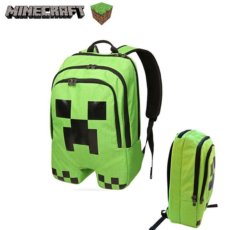 Unisex Minecraft Creeper Rucksack Perfekter Schülerrucksack Mit Mehreren Fächern Und Sortierbaren Gegenständen