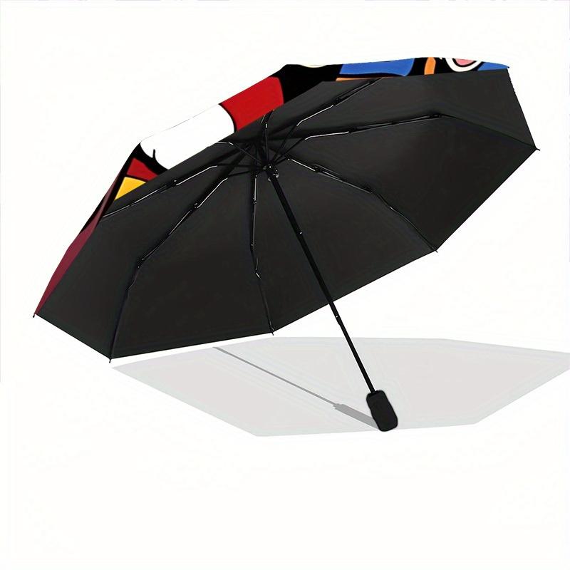 1pc Mickey Mouse Automatic Folding Umbrella: Compact 8-rib Design Outdoor, Casual Accessory, Durable Canopy