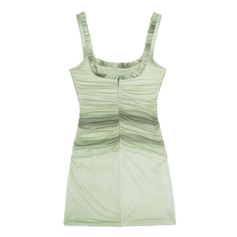 Fashion Style 2024 Spring New Arrival Women's Clothing Laminated Decoration Silk Net Print Short Dress 2390172 120