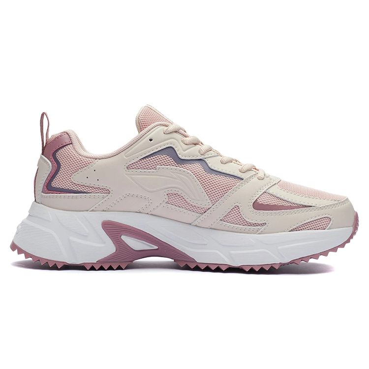 Li-Ning Warm And Non-Slip Low-Top Skate Shoes Women Sneakers Light-Gray Pink ARLQ004-6
