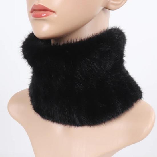 Hot Sale Women Winter Real Mink Fur Scarves Headbands Good Elastic Knitted Natural Mink Fur Scarf Lady Thick Warm Fur Muffler