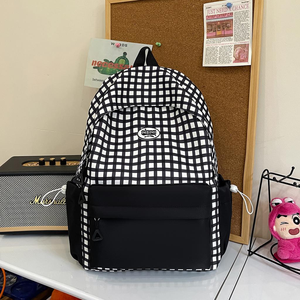 Schoolbag Japanese Small Fresh Plaid Schoolbag Junior High School Girls High Value Ins Niche Design Large Capacity Campus Backpack