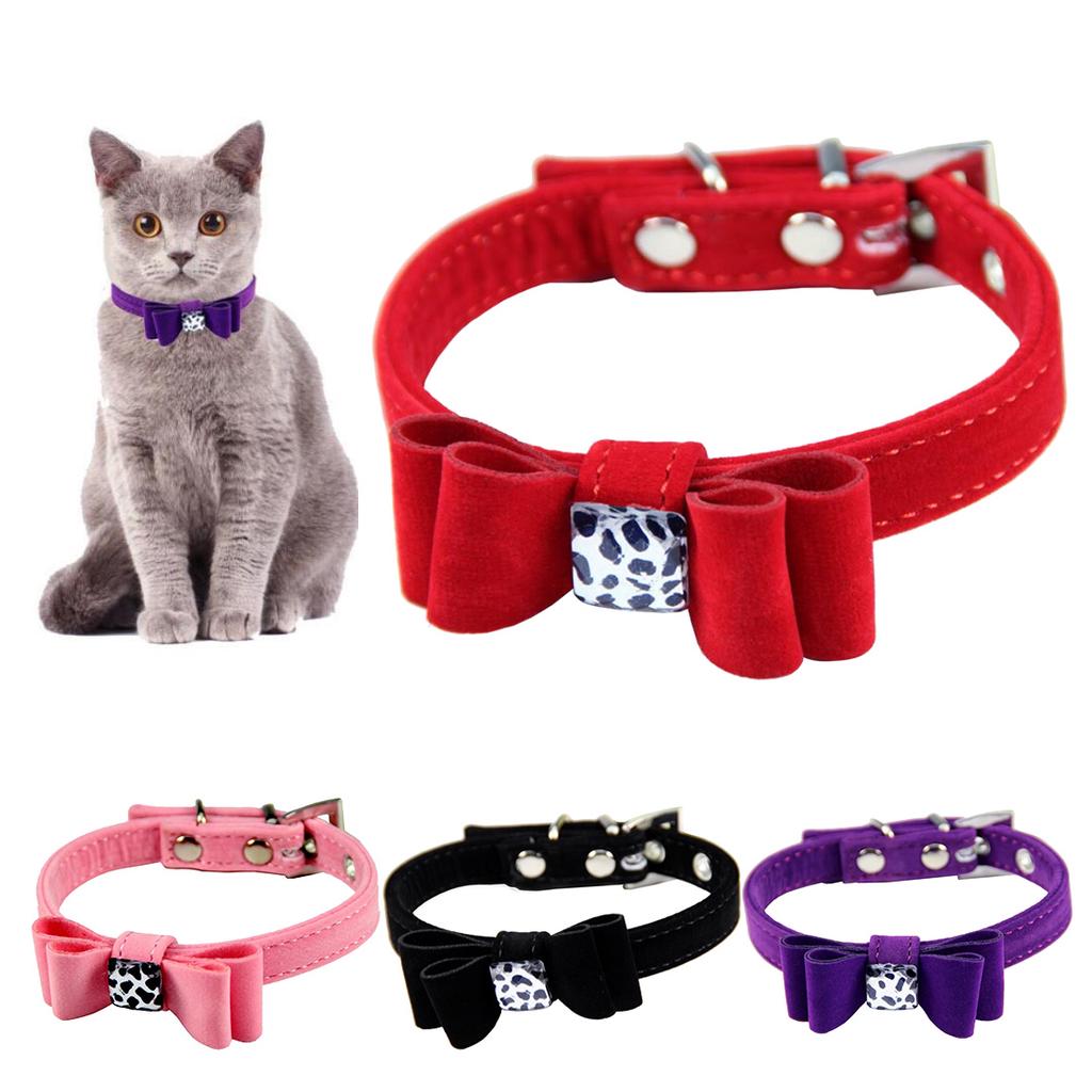 Buy Pet Supplies Flocking Cloth Traction Belt Butterfly Bow Bell Collar
