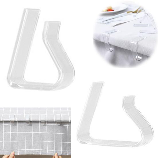8/12Pcs Transparent Tablecloth Clips Mini Size Non-Slip Widely Used Clear Table Cloth Holders Table Cover Clamps