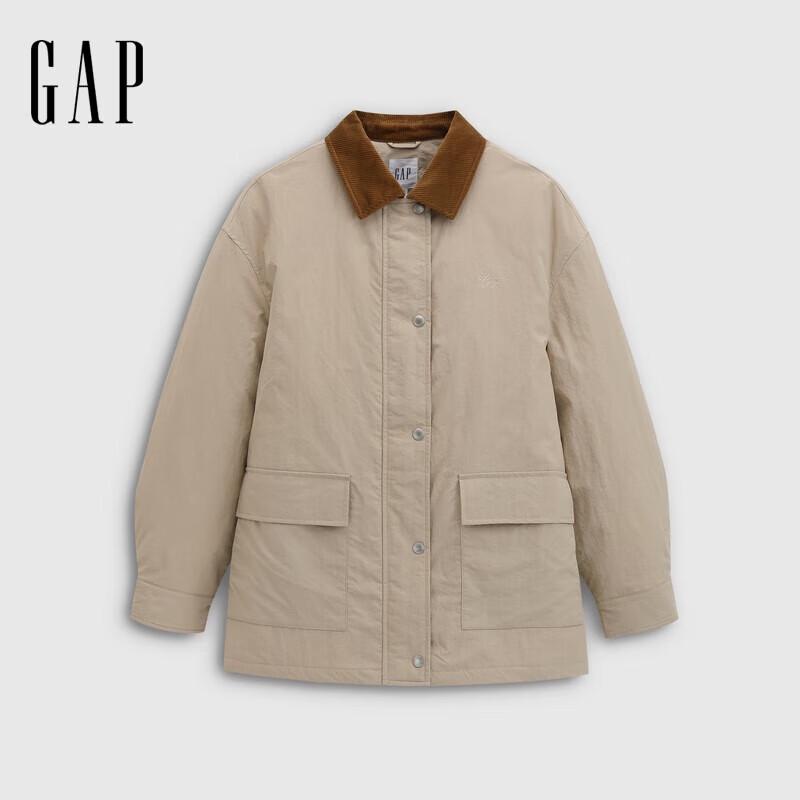 Gap Women's Corduroy Collar Water-Repellent Loose Down Jacket
