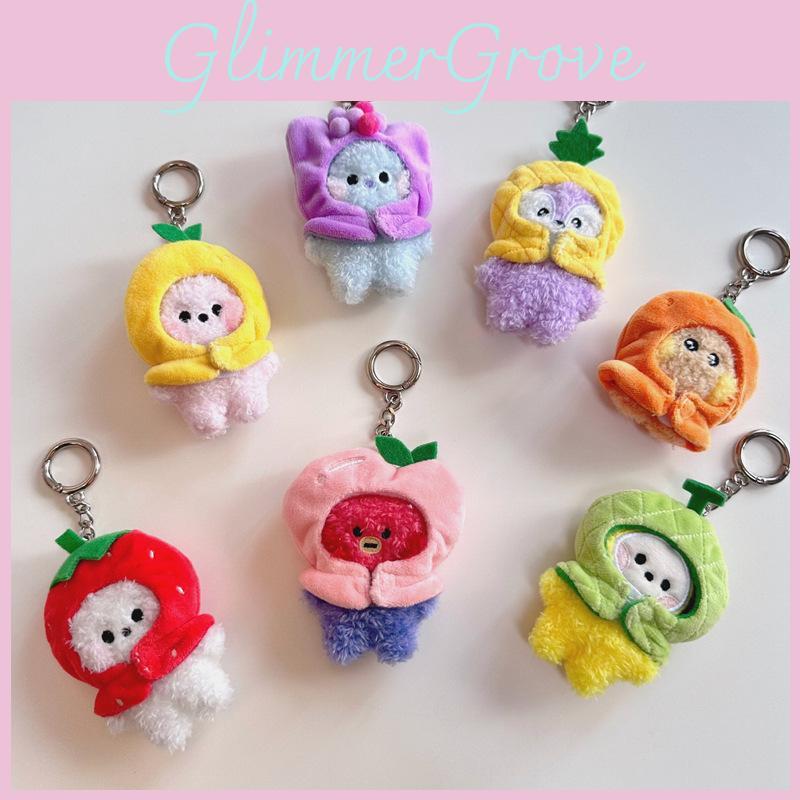 Animal Fruit Plush Keychain Cartoon Stuffed Doll Bag Pendant Decoration Gift