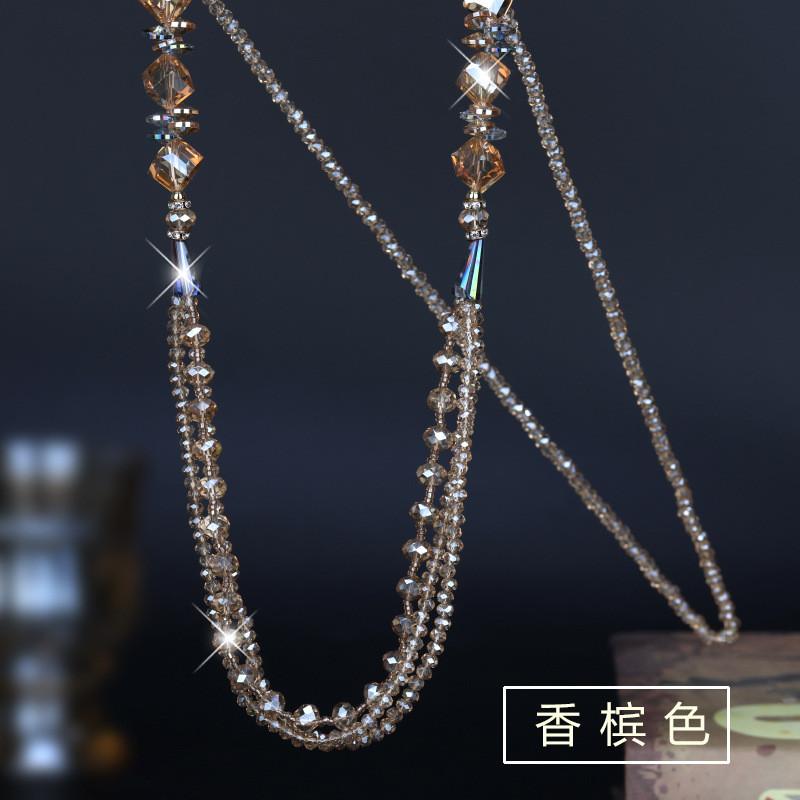Long Crystal Alluring Necklace For Women Featuring Stylish Geometric Elements Versatility And