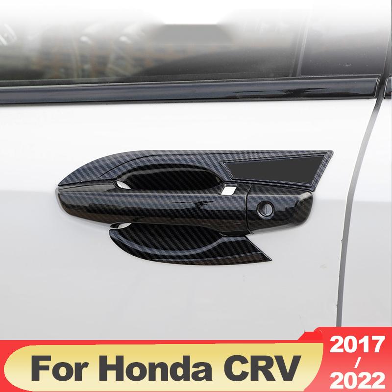 

ABS Вуглецеве волокно Автомобільна дверна ручка Захисні чохли Накладка Наклейка на кришку чаші дверей для Honda crv CR-V 2017 2018 2022 A Silver
