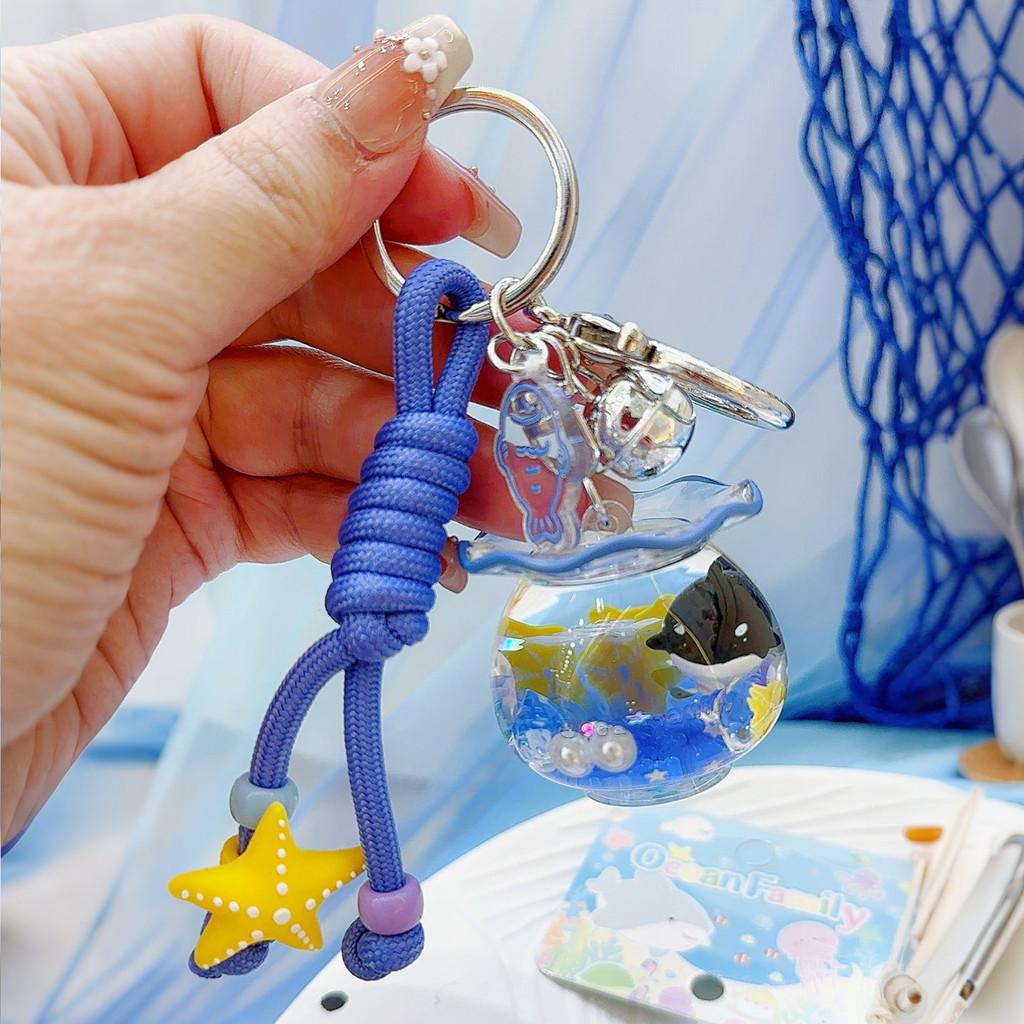 Seahorse Sea Turtle Devil Fishes Fish Tank Keychain Three Pendant Dimensional