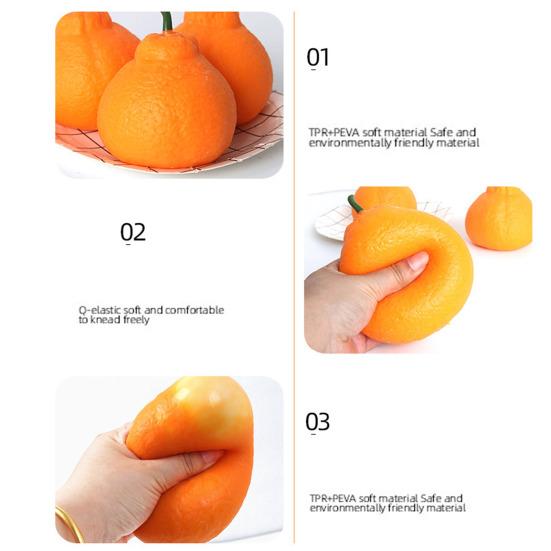 2/3/5Pcs Stress Relief Ugly Orange Toy Decompression Dekopon Stress Ball Anti-anxiety Simulation Fruit Squeeze Sensory Fidget Toy