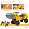 Ride-On Truck Tractor without Pedals for Children 2-3 Years with Excavator Shovel Hidden Storage Space and Horn 70x26x37 cm Yellow