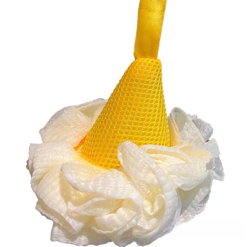 

High-value Yellow Ice Cream Bath Ball, Rubbing Bath Sponge, Exquisite and Comfortable Bath Tool