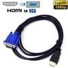 Cabo 1.8M para VGA HD 1080P Macho para VGA Adaptador Conversor de Vídeo Masculino para PC Laptop