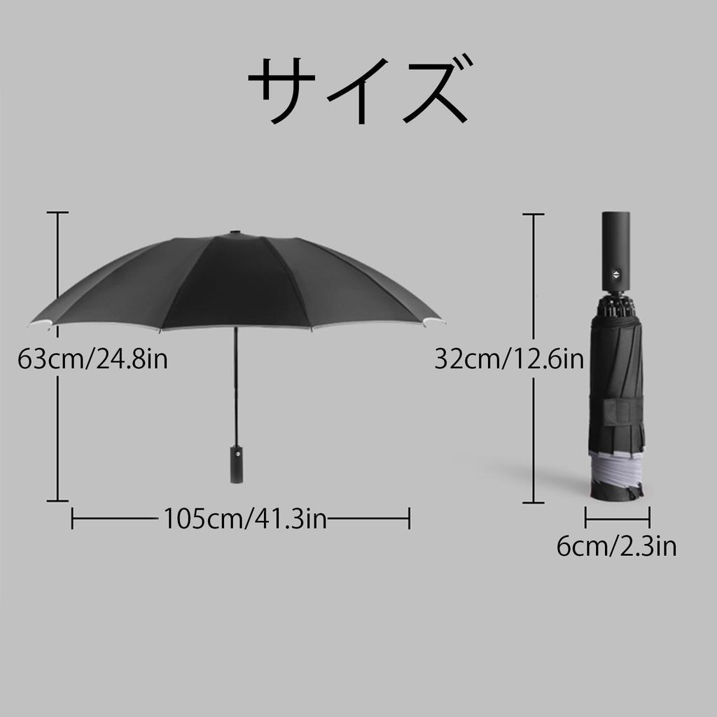 OWITER Folding Automatic Opening and Large Reverse Folding Teflon Wind and Water Folding Heat Shielding Umbrella, One-Touch Closing, Men's Umbrella,