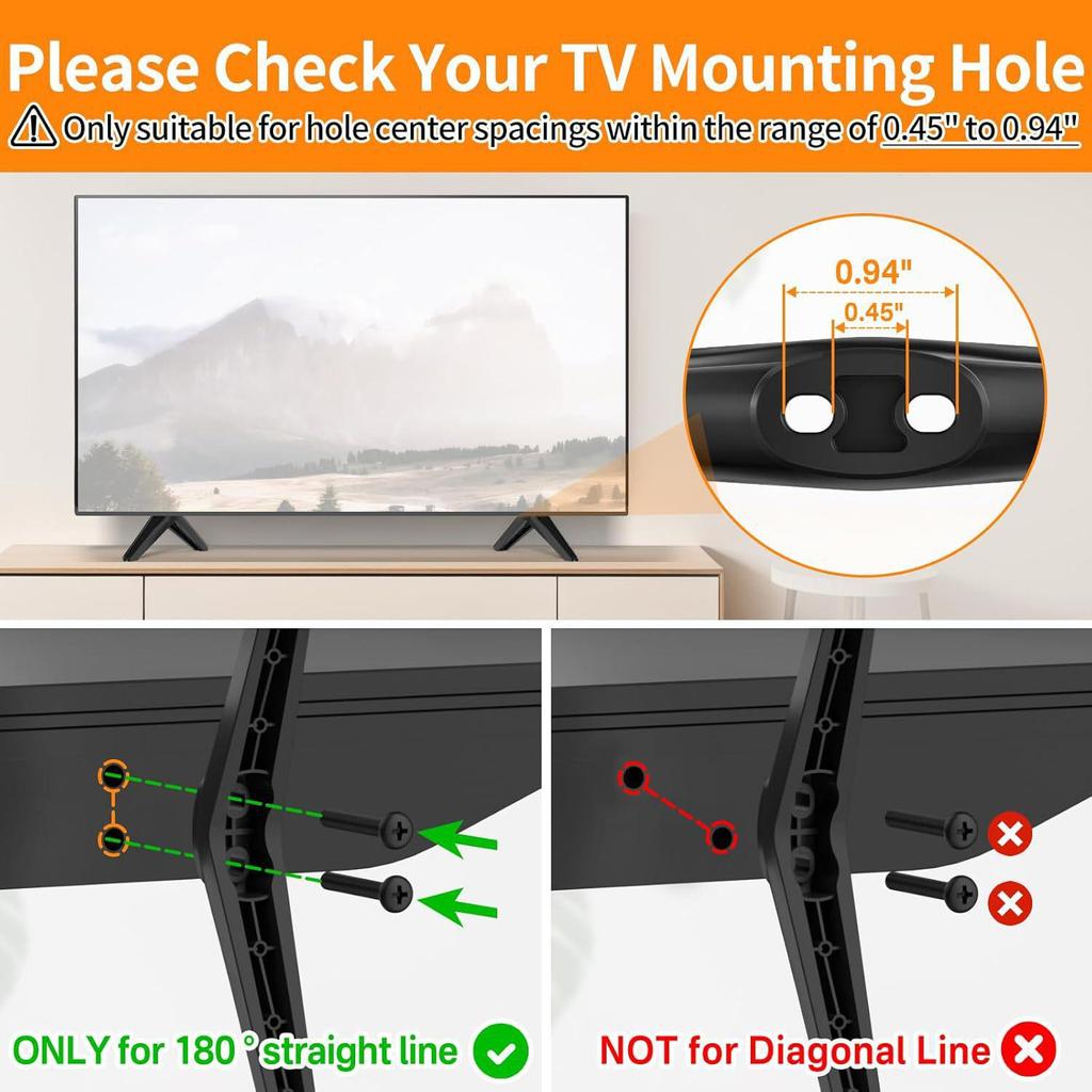 Universelle TV-Standfußhalterung für TCL 28-65 Zoll (55s453) mit stanzfreier Installation