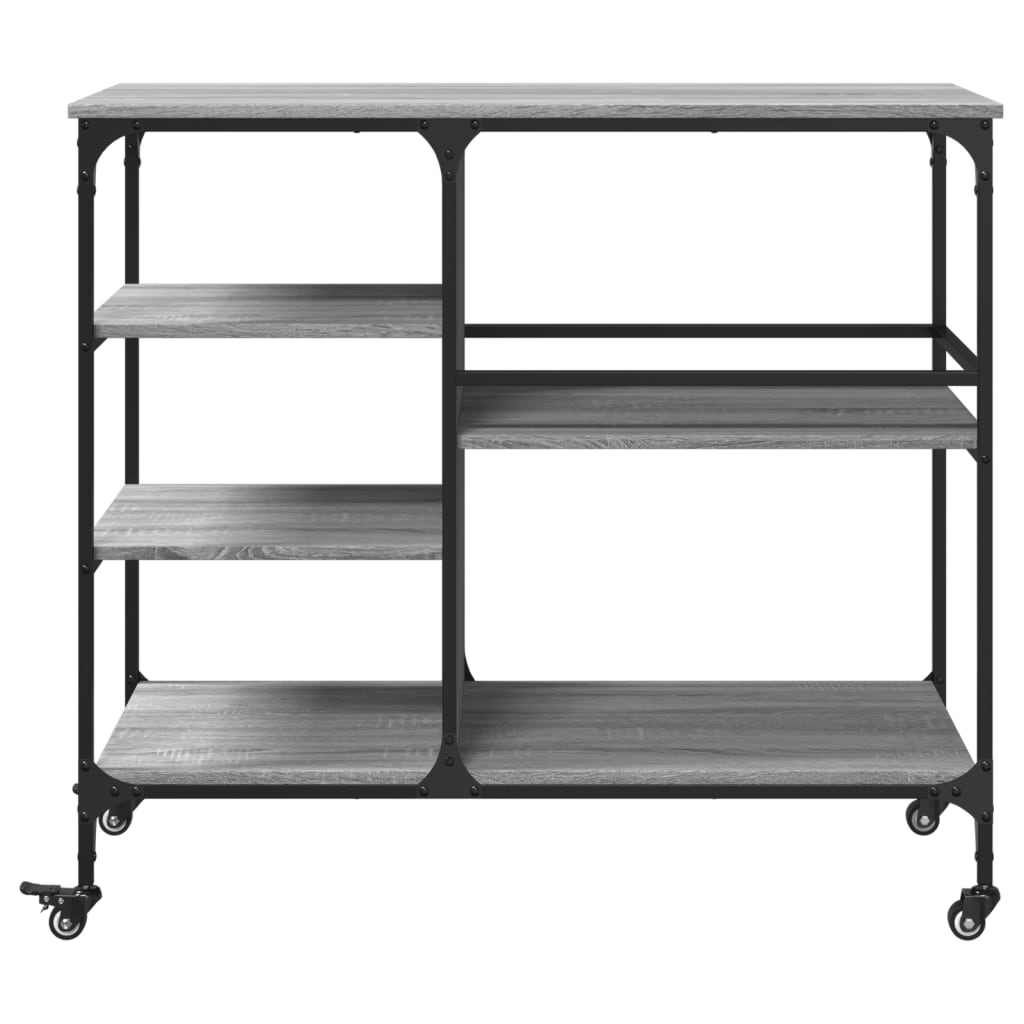 Kitchen Trolley in Grey Sonoma 100x45x89.5 cm Engineered Wood