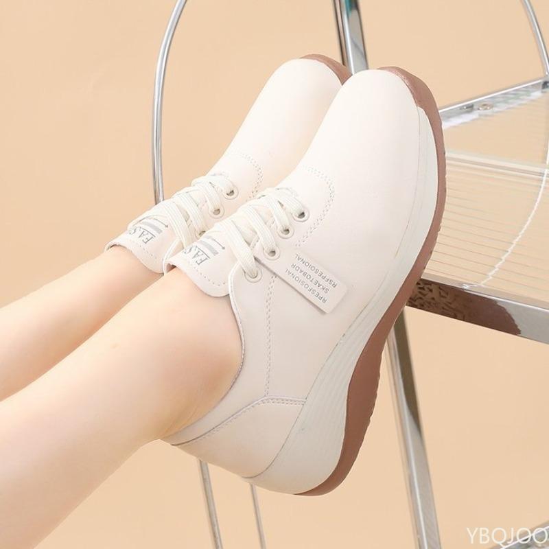 Women's Spring Autumn New Slope Heel Women's Shoes Comfortable for Commuting Soft Soled Lightweight Sports Simple Single Shoes
