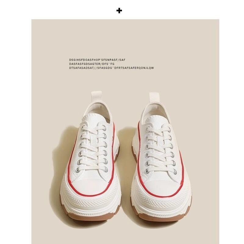 Platform canvas shoes spring new heightening big head versatile casual muffin sports little white shoes delicate board shoes