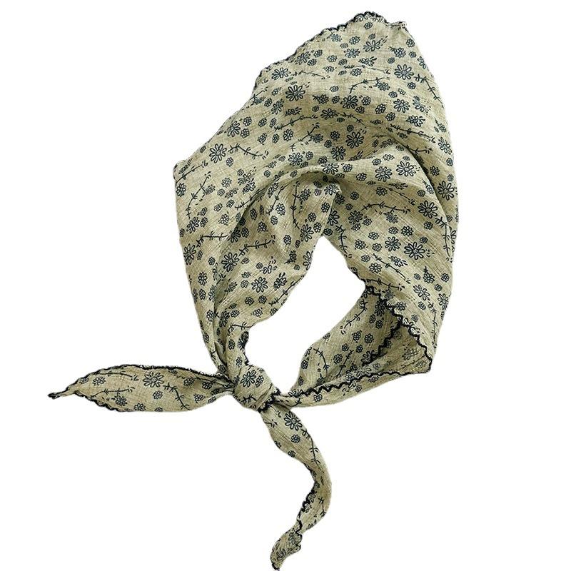 Schals im Ethno-Stil Künstlerischer Schal mit Blumendruck Dreieckstuch Haarband Retro-Schal Damenschal