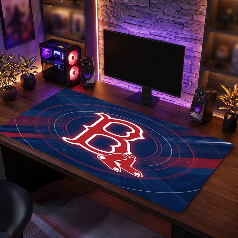 Boston Red Sox Pattern Mousepad Anti?Slip Rubber Desk Pad For Gaming Working Desktop Decoration