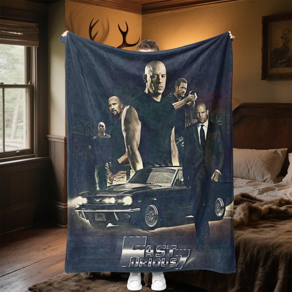Fast Furious Action Blanket Soft And Portable All Season Home Bed Sofa Blanket Office Travel Nap Break Warm Blanket