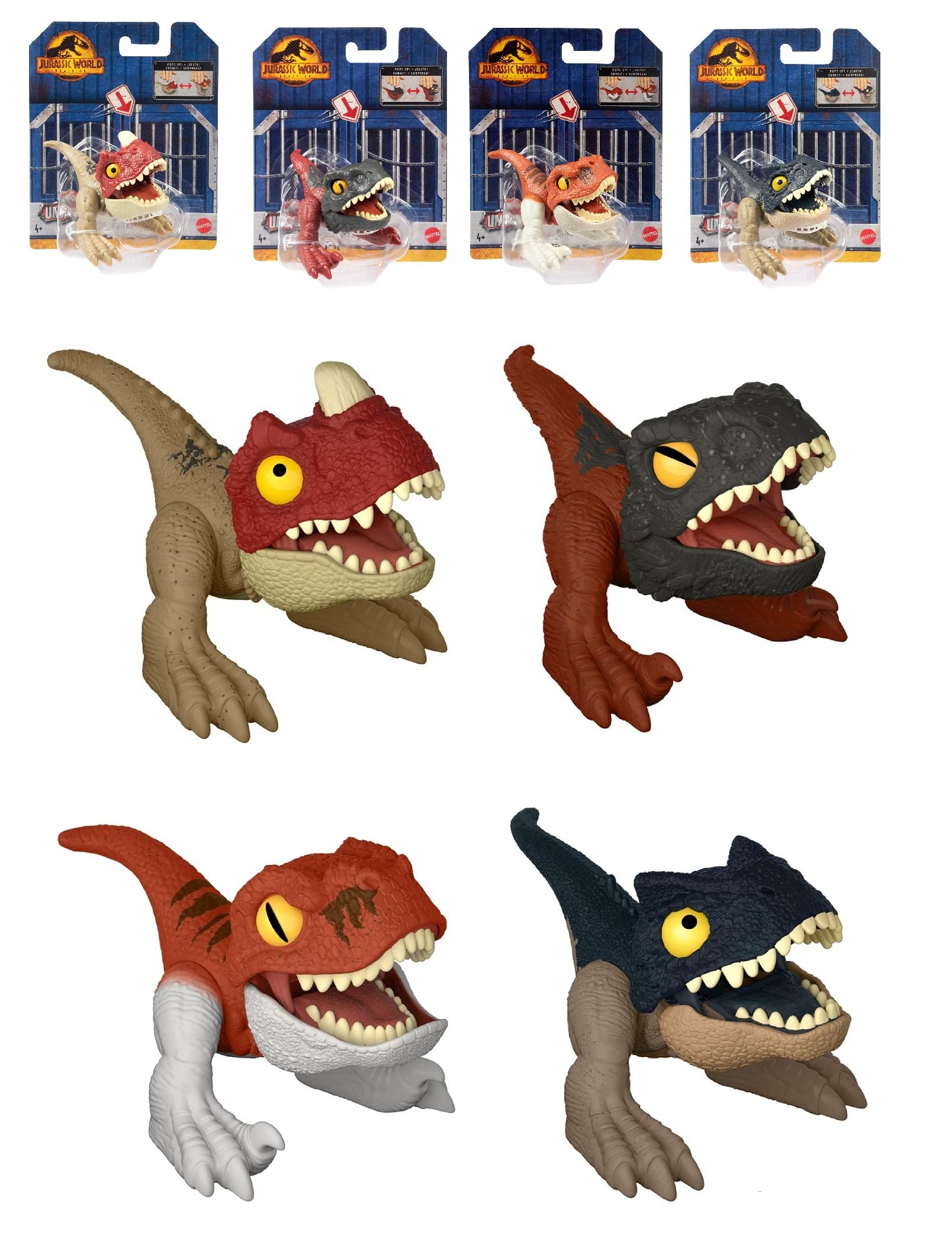 

Mattel Jurassic World New Rulers Pop-up Collection [4-piece box] [Dinosaur toys] [Ages 4 and up] 986C-HFR10