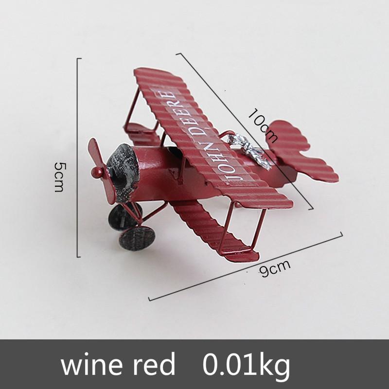 Миниатюрные винтажные железные самолетики, креативные украшения для интерьера автомобиля, рабочего стола, самолеты бордовый