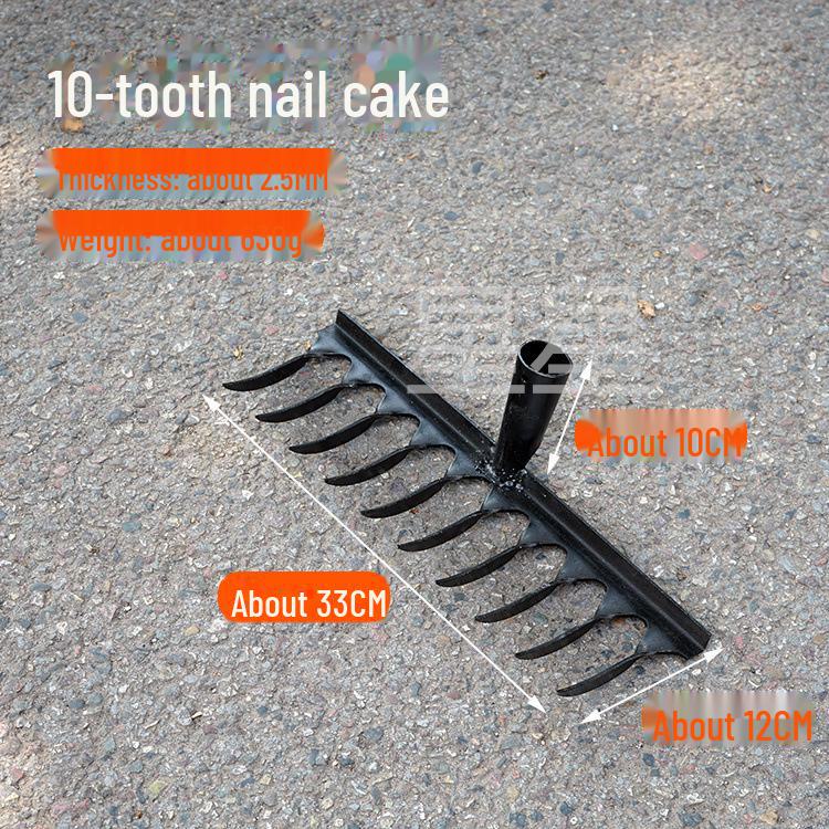 

Утолщенная многозубая головка садовых граблей из марганцевой стали с закрученными зубьями