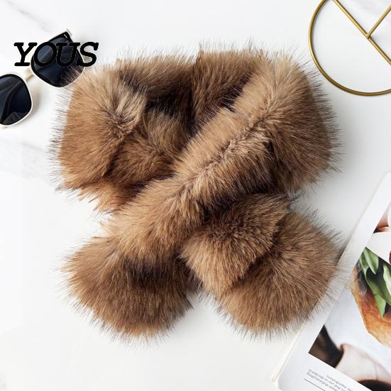 Elegant Cold Weather Accessory Faux Mink Wrap Scarf for Women, Double-Sided Plush Neck Warmer, Commuting Warm Thick Winter Fur Collar, Luxury