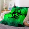 1pc Biohazard Symbol Soft Comfortable Blanket Digital Print, All Season Multipurpose Knit Fabric Bedding, Office, Sofa Home Decor Blanket